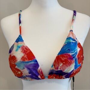 PatBO Violet String Bikini Top Cherry Large